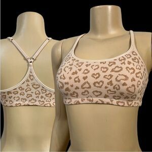 Victoria’s Secret Pink YOGA Unlined Lounge Racerback bralette bra animal print S